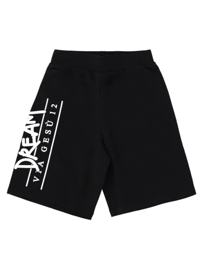 Versace Boys 100% Cotton Shorts In Black
