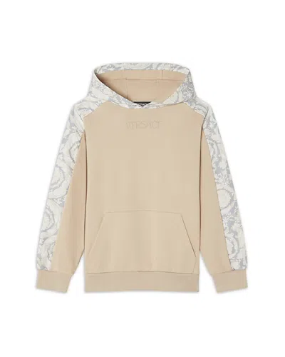 VERSACE BOYS' BAROCCO LOGO EMBROIDERY FLEECE HOODIE - LITTLE KID, BIG KID