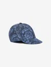 Versace Boys Baroque Print Cap In Blue