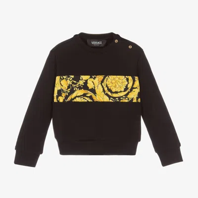 Versace Babies' Boys Black & Gold Barocco Cotton Sweatshirt