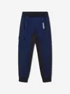 Versace Boys Cotton La Greca Signature Trim Sweatpants 8 Yrs Blue In Blue