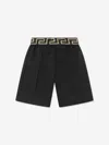 VERSACE BOYS EMBROIDERED LOGO SHORTS