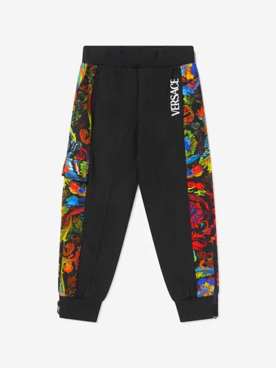 VERSACE BOYS KALEIDOSCOPIC BAROCCO SWEATPANTS 4 YRS MULTICOLOURED