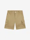 Versace Logo-embroidered Cotton Shorts In Beige