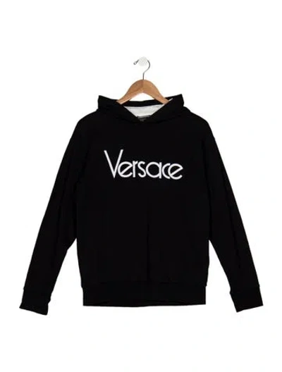 Pre-owned Versace Kids' Boys' Logo Hoodie In Black