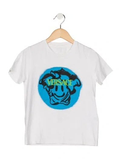 Pre-owned Versace Kids' Boys' Logo Shirt In White