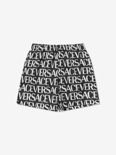 Versace Boys Logo Swim Shorts 10 Years Black By Childsplay Clothing