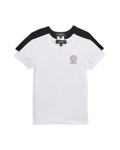 Versace Boys' Logo Tee, Pack Of 2 - Little Kid, Big Kid In White