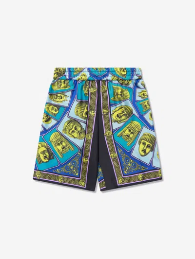 VERSACE VERSACE BOYS MASCHERE SILK SHORTS