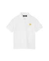 Versace Medusa Head Cotton Polo Shirt In White+gold