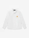 Versace Boys White Cotton Medusa Shirt In White