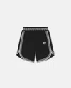 Versace Greca Print Cotton Shorts In Black