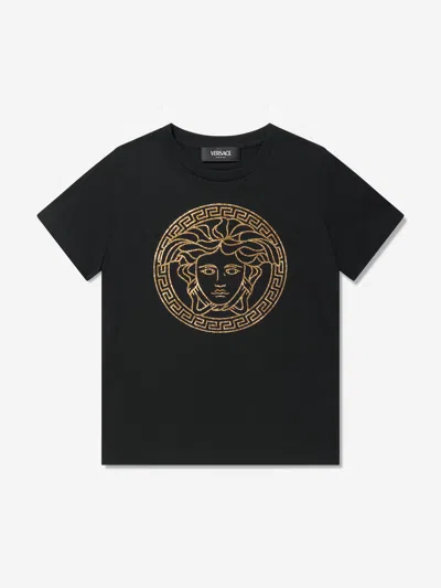 Versace Babies' Boys Medusa Logo T-shirt In Black
