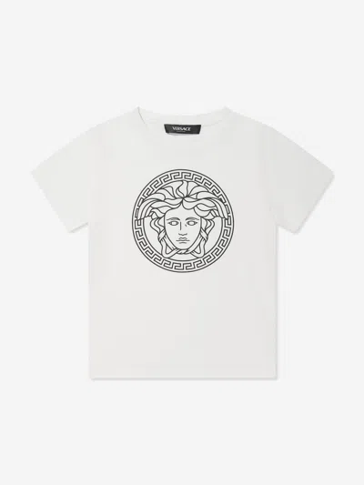 Versace Babies' Boys Medusa Logo T-shirt In White