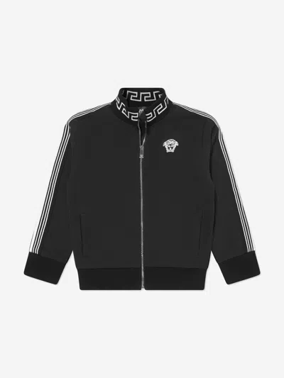 Versace Kids'  Boys Medusa Logo Zip Up Top In Black