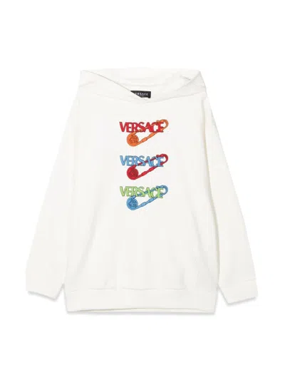 Versace Boys' Mini Pins Hoodie In White