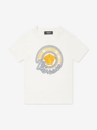 Versace Babies' Boys Ivory Nautical Medusa T-shirt In White