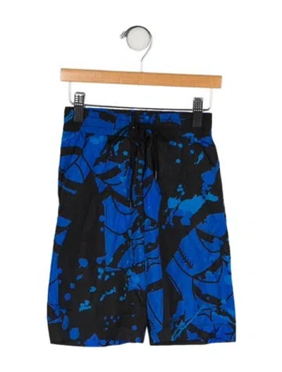 Pre-owned Versace Babies' Boys' Pattern Print Swim Trunks In Black