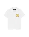 Versace Boys' Piquet Medusa Alloro Print Polo - Baby, Little Kid In White+gold