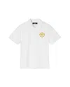 Versace Boys' Piquet Medusa Alloro Print Polo - Little Kid In White+gold