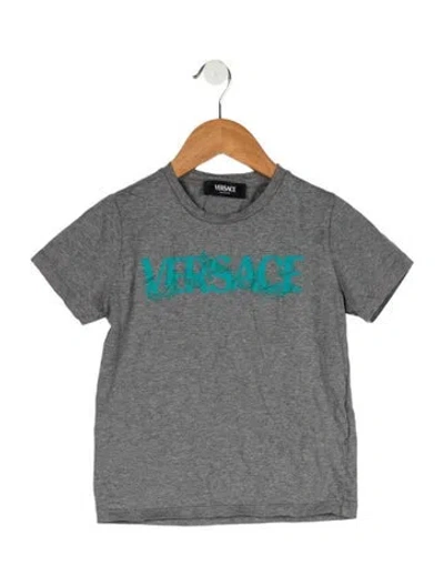 Pre-owned Versace Babies' Boys Short Sleeve Graphic Shirt In Grey