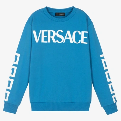 Versace Boys Teen Blue Logo Sweatshirt
