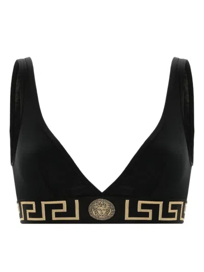 VERSACE VERSACE BRA WITH ELASTIC BAND FEATURING THE GRECA MOTIF