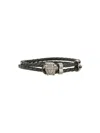 Versace Medusa Braided Leather Bracelet In Black