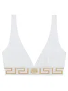 Versace Greca Band Border Bralette In White