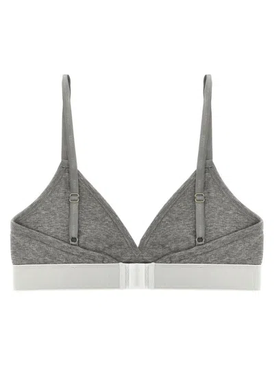 Versace Bralette With Logo In Grey