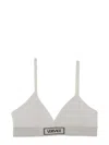 Versace Bralette A Coste Con Logo 90s Vintage In White
