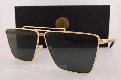 Pre-owned Versace Brand  Sunglasses Ve 2266 1002/87 Gold/dark Gray For Men