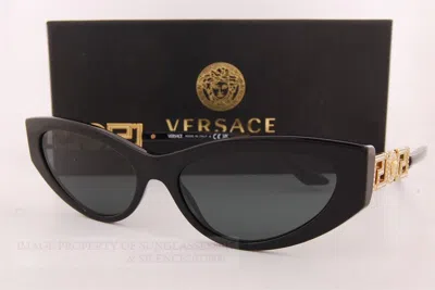 Pre-owned Versace Brand  Sunglasses Ve 4470b Gb1/87 Black/dark Grey For Women In Gray