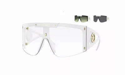 Pre-owned Versace Brand  Sunglasses Ve4393 401 / 1w White Transparent Woman In Clear