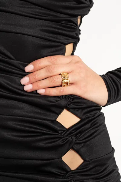 Versace Brass Ring In Gold