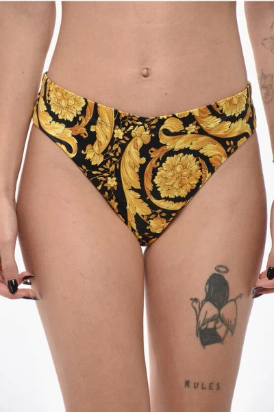Versace Brazilian Designed Barocco Bikini Briefs In Multi
