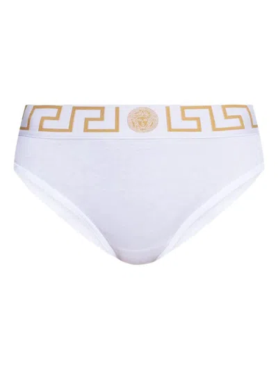Versace Briefs With Greek Border  In White