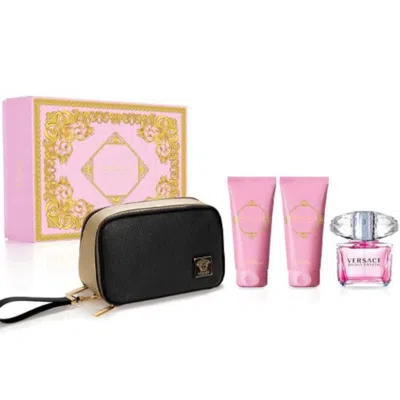 Versace Bright Crystal 4 Piece Gift Set 4 Piece Gift Set With 3.0 oz Edt In Multi