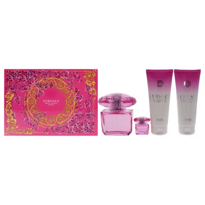 Versace Bright Crystal Absolu By  For Women - 4 Pc Gift Set 3oz Edp Spray, 5ml Edp Spray Mini, 3.4oz In White