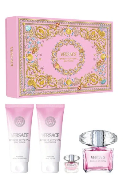 Versace Bright Crystal Eau De Toilette Gift Set $200 Value In Transparent