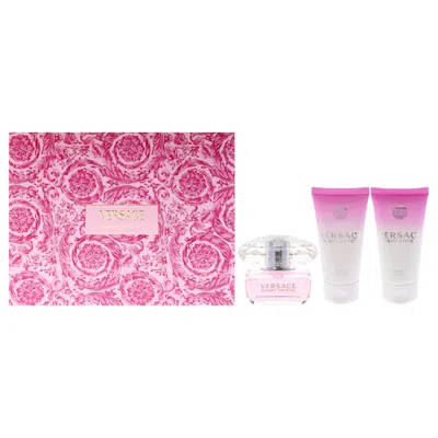 Versace Bright Crystal For Women 3 Pc Gift Set 1.7oz Edt Spray, 1.7oz Perfumed Bath And Shower Gel, 1.7oz Pe