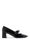 Versace Gianni Ribbon Embellished Patent-leather Pumps In Black