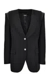 Versace Broad-shouldered Virgin-wool Blazer In Black