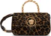 Versace Brown & Black Leopard 'la Medusa' Mini Bag In 6n24v Brown+moka Ver