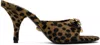 Versace Brown & Black Leopard Opera Bow 85 Mm Heeled Sandals In 6n30v-brown-