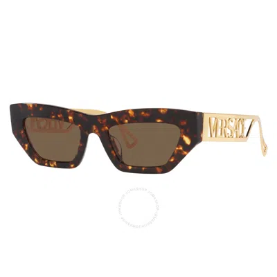 Versace Brown Cat Eye Ladies Sunglasses Ve4432u 108/73 53