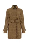 Versace Woman Trench In Brown