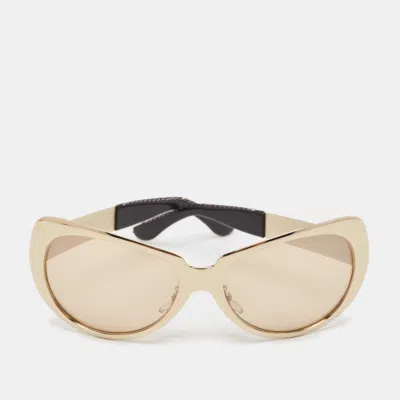 Pre-owned Versace Brown Gold Tone X99/p Cat Eye Sunglasses