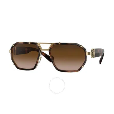 Versace Brown Gradient Geometric Men's Sunglasses Ve2228 100213 59