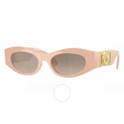 Versace Brown Gradient Grey Mirror Silver Cat Eye Ladies Sunglasses Ve4480u 54946i 51 In Neutral
